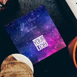 ブランドパープル銀河系名刺 スクエア名刺