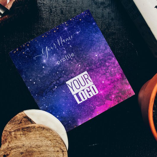 ブランドパープル銀河系名刺 スクエア名刺