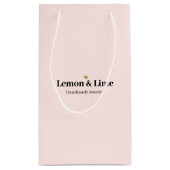 ブランドビジネス名赤面ピンク最小注文なし スモールペーパーバッグ (裏面)