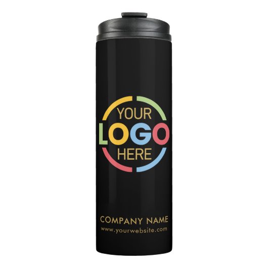 ブランドブラック金ゴールド企業の会社のビジネスロゴ タンブラー (正面)