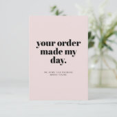 ブランドモダンのフェミニンSmall Business Insert Card サンキューカード (スタンド正面)