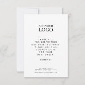 ブランドモダンのフェミニンSmall Business Insert Card サンキューカード (裏面)