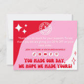 ブランドモダンピンクレッドキスビジネスロゴ サンキューカード (裏面)