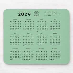 ブランドモダンミントグリーン2024カレンダープロモロゴ マウスパッド