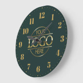 ブランドモダン会社のビジネスロゴDark Green ラージ壁時計 (傾斜)