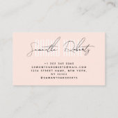 ブランドモダン名の追加エレガント赤面ピンク 名刺 (裏面)