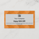 ブランドロイヤリティをオレンジグレイモダンでビルド$XX 割引カード (正面)