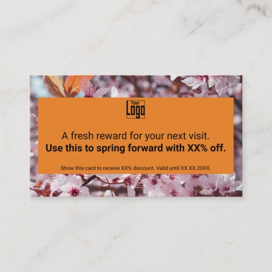 ブランドロイヤリティを構築ありがとう！季節春 割引カード (正面)