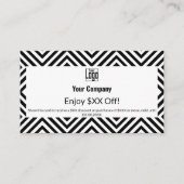 ブランドロイヤリティモダン白黒$XX 割引カード (正面)