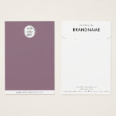 ブランドロゴのイヤリング+ネックレスジュエリーディスプレイカード (正面&裏面)