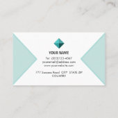 ブランドロゴティール（緑がかった色）とホワイト 名刺 (裏面)