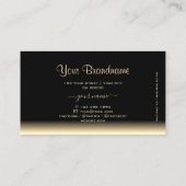 ブランドロゴ付きラグジュアリーブラックとベージュのグラデーション 名刺 (裏面)