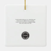 ブランドロゴ会社の従業員のクリスマスの追加 セラミックオーナメント (裏面)