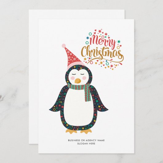 ブランドロゴ会社従業員のクリスマスカードの追加 招待状 (正面/裏面)