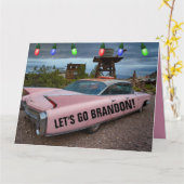 ブランドンにいこう！ ピンクキャディ  ビッグ クリスマスカード カード (黄色い花)