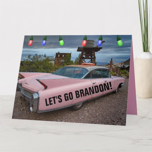 ブランドンにいこう！ ピンクキャディ  ビッグ クリスマスカード カード (正面)