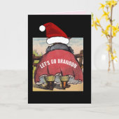 ブランドンにレッツゴー！大きいお尻の女性が面白いクリスマス カード (黄色い花)