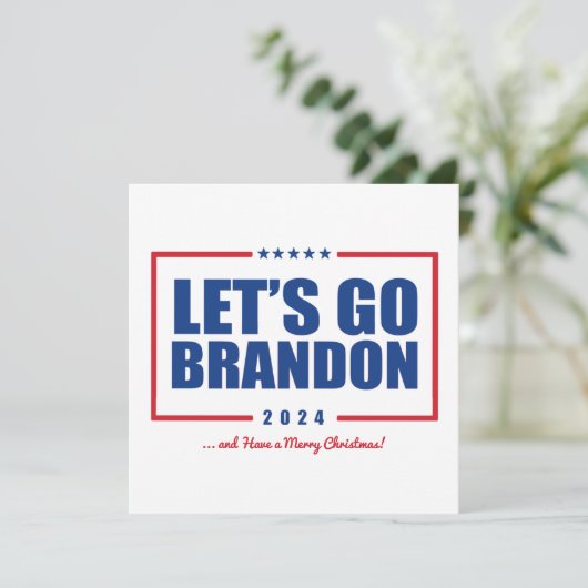 ブランドンに行って、クリスマスのポストカを楽しもう カード (スタンド正面)