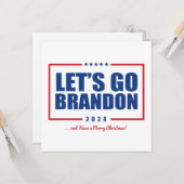 ブランドンに行って、クリスマスのポストカを楽しもう カード (正面/裏面インサイチュ)