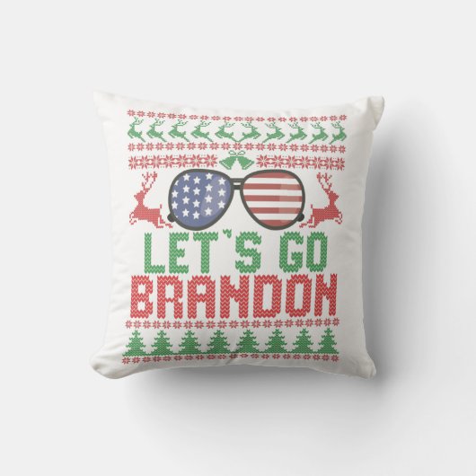 ブランドンの醜いクリスマスセおもしろいーターに行こう クッション (正面)