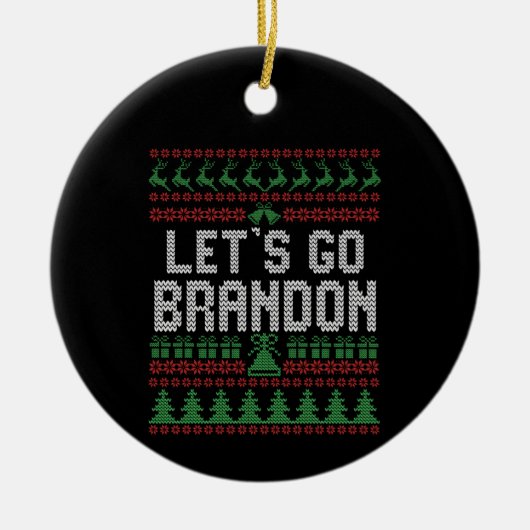 ブランドンの醜いクリスマスセおもしろいーターに行こう セラミックオーナメント (正面)