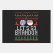 ブランドンの醜いクリスマスセーター愛国的に行こう ラッピングペーパーシート (正面)