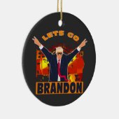 ブランドンアンチバイデン氏トランプ政治おもしろいへ セラミックオーナメント (右)