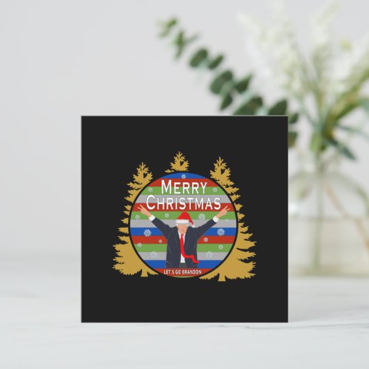 ブランドンクリスマストランプスノーフレークホリデー カード (スタンド正面)