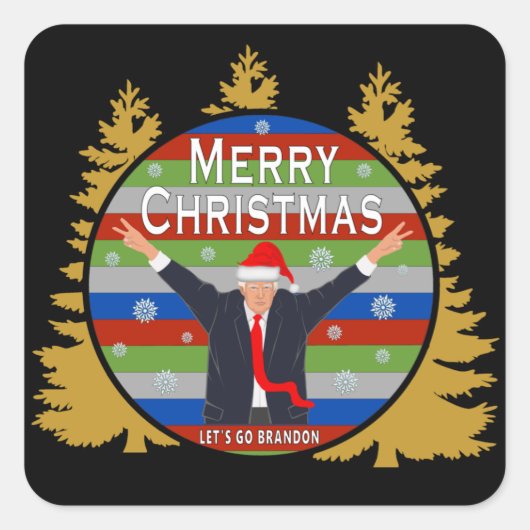 ブランドンクリスマストランプスノーフレークホリデー スクエアシール (正面)