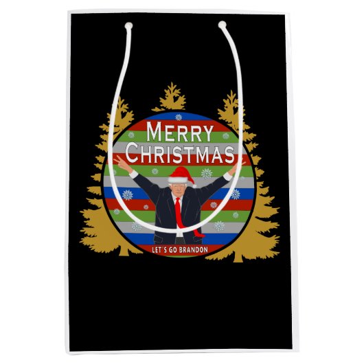 ブランドンクリスマストランプスノーフレークホリデー ミディアムペーパーバッグ (正面)