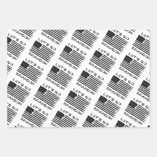 ブランドンジョーバイデン氏国旗動揺しての包み ラッピングペーパーシート (正面)