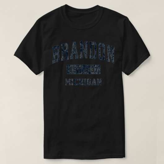 ブランドンミシガンMIヴィンテージスポーツデザインネイビー Tシャツ (デザイン正面)