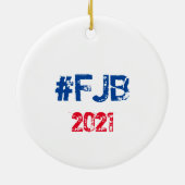 ブランドン保守的な米国旗サンタへ セラミックオーナメント (裏面)