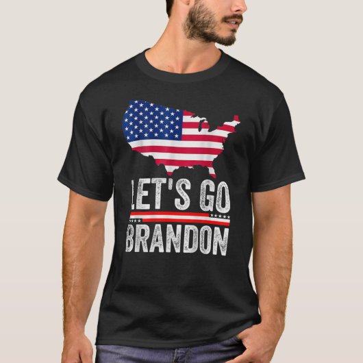 ブランドン国旗のサングラスおもしろいを(背中に)行こう Tシャツ (正面)