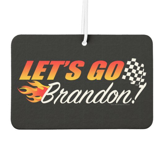 ブランドン国旗市松模様にの炎を出そう カーエアーフレッシュナー (裏面)