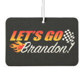 ブランドン国旗市松模様にの炎を出そう カーエアーフレッシュナー (正面)