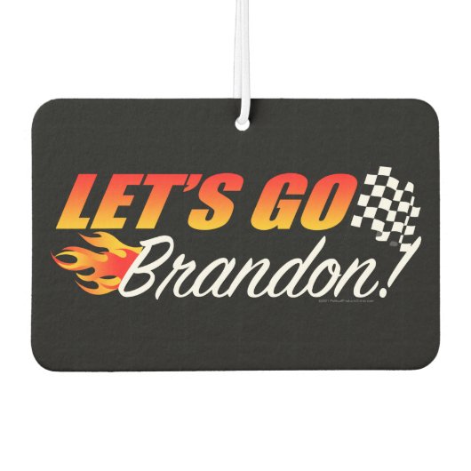 ブランドン国旗市松模様にの炎を出そう カーエアーフレッシュナー (正面)