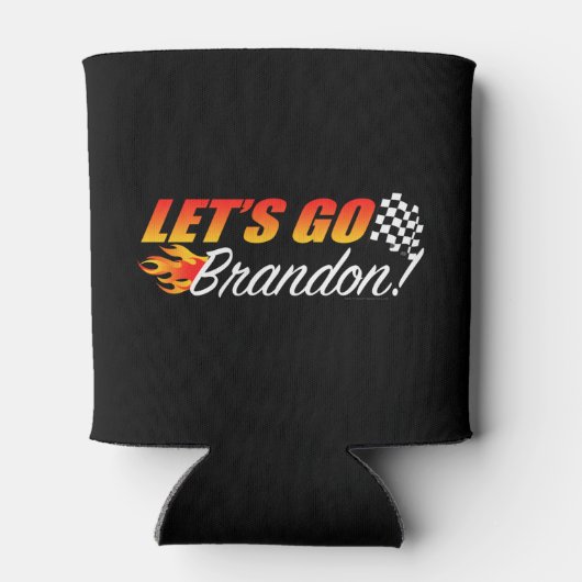 ブランドン国旗市松模様にの炎を出そう 缶クーラー (裏面)