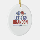 ブランドン愛国的なアメリカのサングラスに行こう セラミックオーナメント (右)