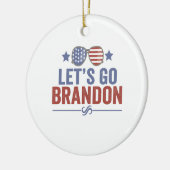 ブランドン愛国的なアメリカのサングラスに行こう セラミックオーナメント (左)