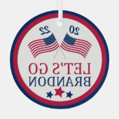 ブランドン米国の愛国国旗のクリスマスに行こう ガラスオーナメント (裏面)