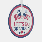 ブランドン米国の愛国国旗のクリスマスに行こう ガラスオーナメント (正面右)
