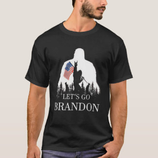 ブランドン米国国旗のビッグフットに行こう Tシャツ