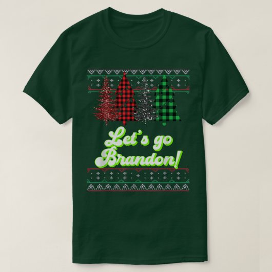 ブランドン美しい美しい格子柄のクリスマスに行こう Tシャツ (デザイン正面)