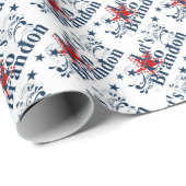 ブランドン赤と青のギフトラップを行こう ラッピングペーパー (ロールコーナー)