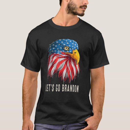 ブランドン・イーグルの頭にアメリカ国旗のアイコンを付けて Tシャツ (正面)