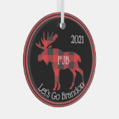 ブランドンFJBバッファロープレイドムースに行こう ガラスオーナメント (正面右)
