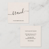 ブランド名のミニマルモダンリストニュートラルを追加 スクエア名刺 (正面/裏面)