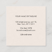 ブランド名のミニマルモダンリストニュートラルを追加 スクエア名刺 (裏面)