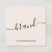 ブランド名のミニマルモダンリストニュートラルを追加 スクエア名刺 (正面)